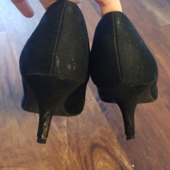 Black faux suede heels - Picture 3 of 4